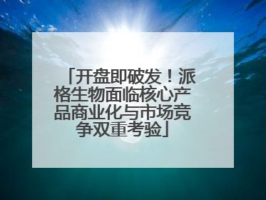 开盘即破发！派格生物面临核心产品商业化与市场竞争双重考验